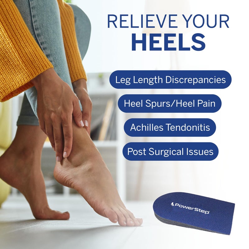 PowerStep Adjustable Heel Lift, Adjustable Adult Heel Cushion, Relief for Heel Spurs & Heel Pain, Achilles Tendonitis, Post Surgical Foot Support, Made in The USA, Small (1 Heel Lift) - Image 2